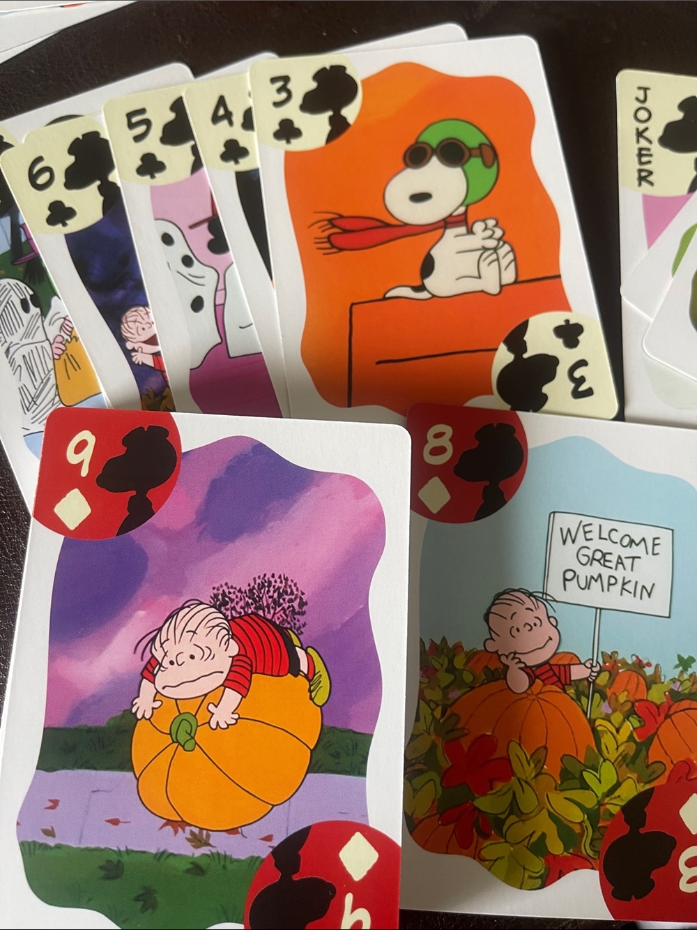 Peanuts Snoopy Charlie Brown Playing Cards/Fall π with comic book sayings!